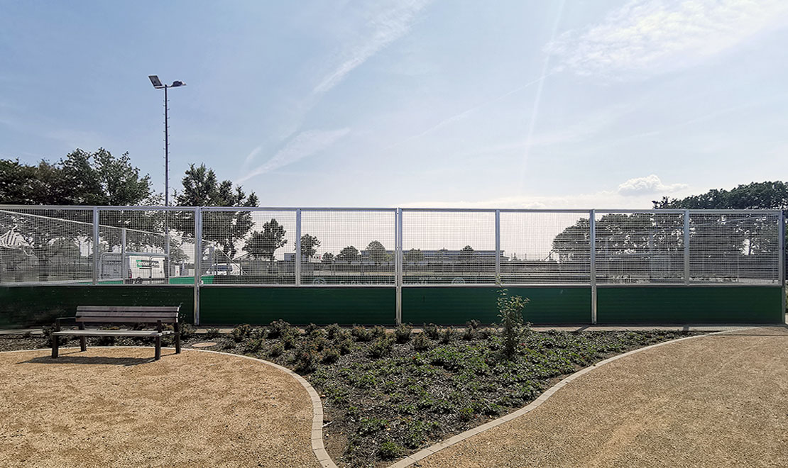 DFB mini-pitch equipped with vandalism-proof mesh and goals
