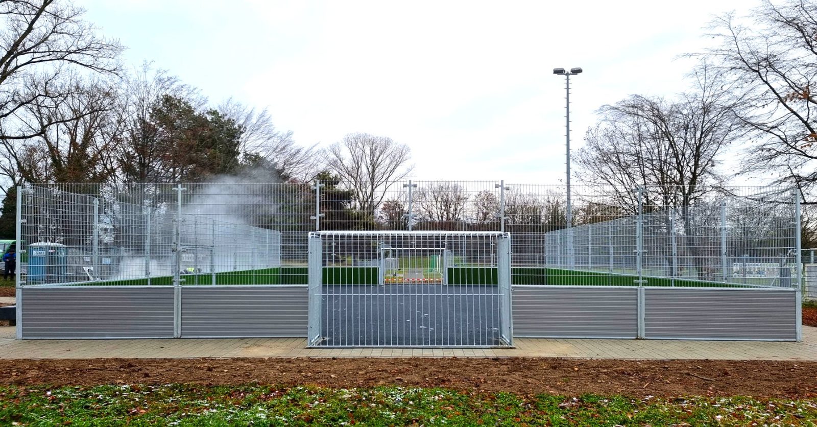 SoccerGround with anti-vandal mesh, Singen, Germany, 65' x 42'