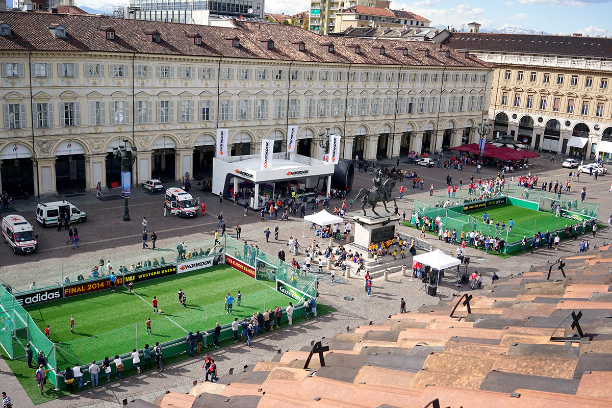 UEFA Europa Leage Final - Fan Activation on Soccer Mini-Pitch at Piazza San Carlo, Torino, Italy